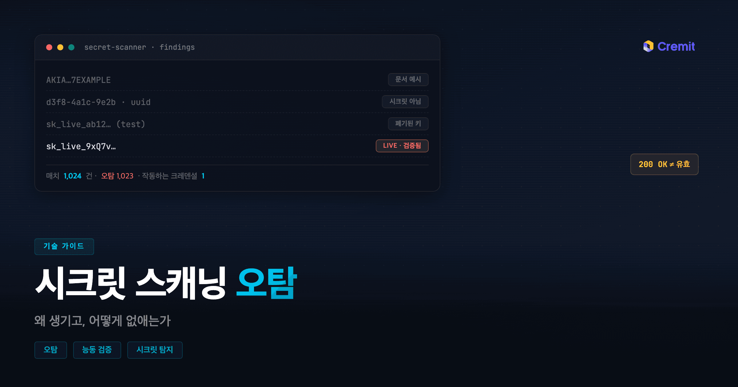 시크릿 스캐닝 오탐: 왜 생기고 어떻게 없애는가